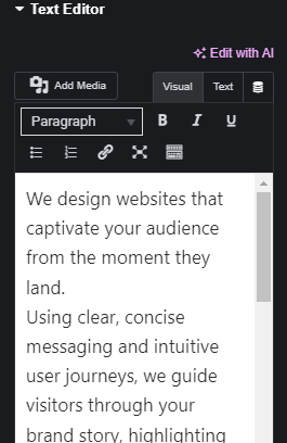 text widget